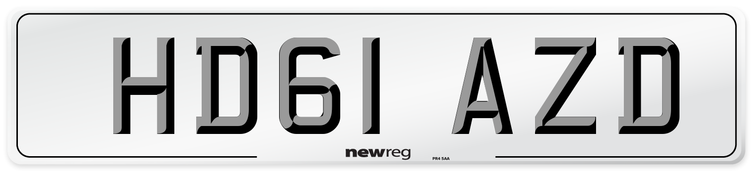 HD61 AZD Number Plate from New Reg